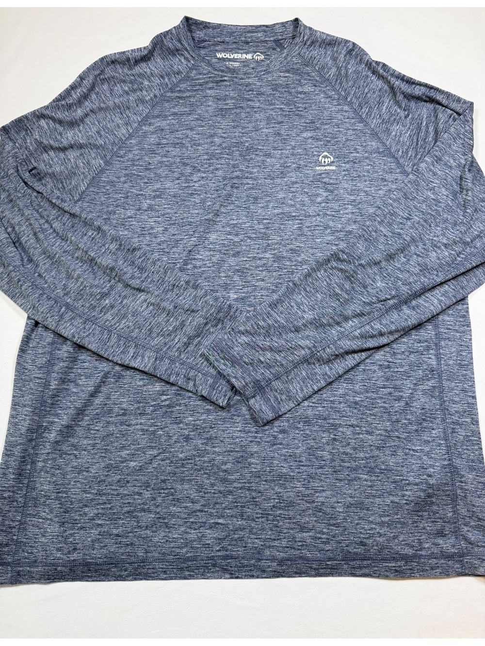 Wolverine Men's Long Sleeve Performance Shirt Size L Heather Navy